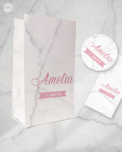 Kit imprimible textura marmol texto rosa tukit - comprar online