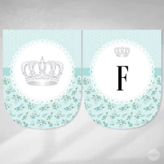 Kit imprimible coronita plata flores tiffany candy bar tukit - comprar online