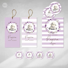Kit imprimible oveja bebe flores celestes tukit - (copia)