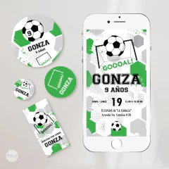Kit Imprimible futbol pelota verde blanco negro candy bar - comprar online