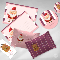 Kit imprimible navidad felices fiestas merry christmas rosa violeta tukit en internet