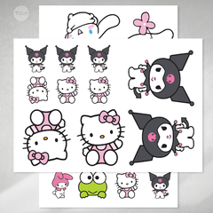 Kit imprimible kitty kawaii y sus amigos lila violeta tukit - comprar online