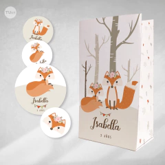 Kit imprimible zorro zorrito y flores fox tukit - comprar online