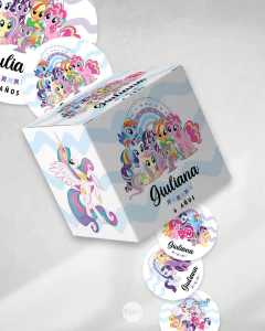 Kit imprimible my little pony pequeño pony celeste lila tukit - comprar online