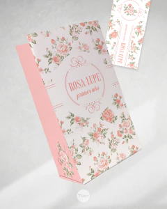 Kit imprimible flores flor salmon candy bar - tienda online