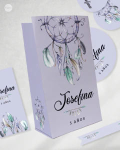 Kit imprimible boho lila acuarela tukit - comprar online
