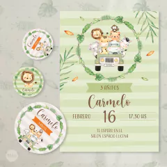 Kit imprimible animales de la selva acuarela verde naranja marron tukit en internet