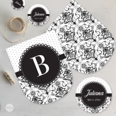 Kit imprimible bulgaro trama negro blanco tukit en internet