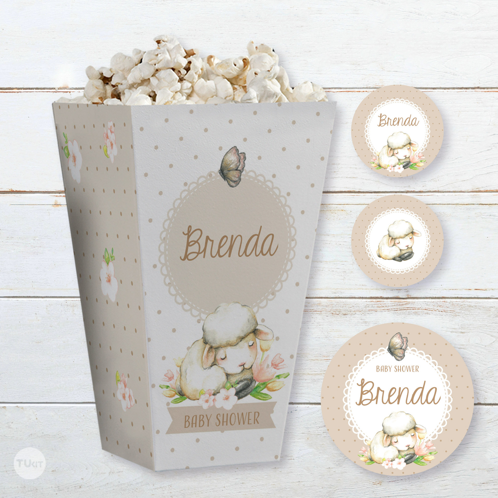 Kit imprimible oveja bebe candy bar tukit - TuKit
