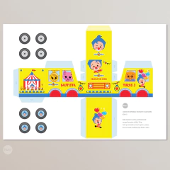 Camion imprimible payaso plim plim amarillo tukit - comprar online