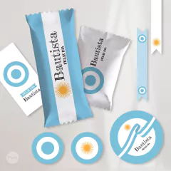 Kit imprimible bandera argentina celeste y blanca candy bar - TuKit