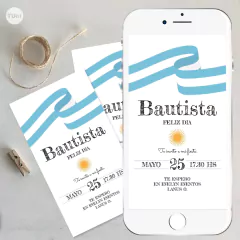 Kit imprimible bandera argentina celeste y blanca candy bar - comprar online