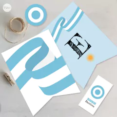 Kit imprimible bandera argentina celeste y blanca candy bar - TuKit