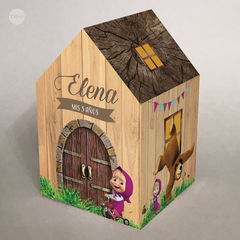 Casita decorativa golosinera imprimible masha oso souvenir tukit