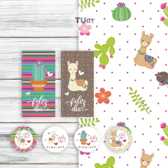 Imagem do Kit imprimible decoracion llamas feliz dia tukit