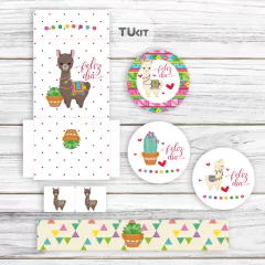 Kit imprimible decoracion llamas feliz dia tukit