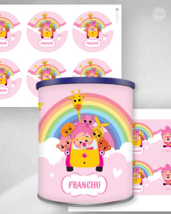 Etiqueta leche imprimible, auto plim plim rosa, printable, birthday tukit en internet