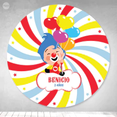 Banner circular imprimible backdrop circo payaso plim plim tukit - (copia)