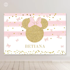 minnie glitter cumpleaños, minnie glitter, minnie glitter cartel, minnie glitter banner, bunting, backdrop, minnie glitter birthday