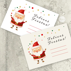 Postales imprimibles salutacion papanoel felices fiestas tukit