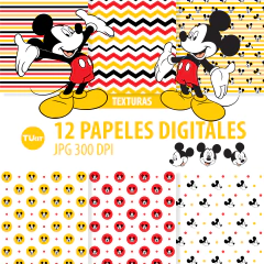 Papeles digitales imprimibles mickey mouse glitter tukit - TuKit