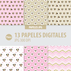 Papeles digitales imprimibles minnie glitter tukit - TuKit