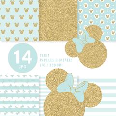 Papeles digitales imprimibles minnie glitter tukit - (copia) - (copia) - TuKit