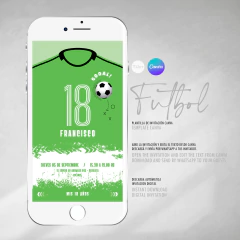 Invitacion editable futbol, invitaciones canva editable, cumple futbol rosa, birthday futbol, invitation template - (copia) - (copia) - (copia) na internet