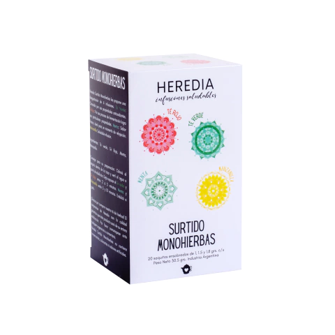 SURTIDO MONOHIERBAS x 20 SAQUITOS HEREDIA - comprar online