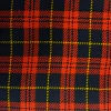 Tela de lana Kilt con diseño de cuadros en rojo, negro y amarillo.
