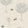 Tela Gabardina Animales Conejos Gris - Tienda de Telas Online