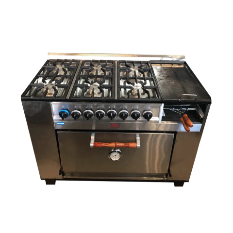 Cocina Tecnocalor 6 hornallas mas Plancha Bifera