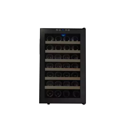 Cava de vinos Vondom para 28 botellas con estantes de madera