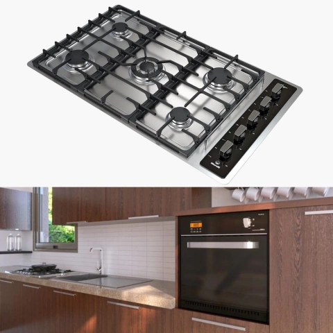 Anafe Morelli 5 hornallas + Horno Cristal 90cm