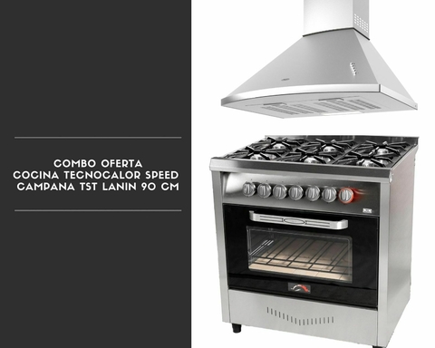 Combo cocina Tecnocalor 6 hornallas + Campana TST Lanin 90cm
