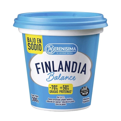 Queso Untable Finlandia Balance Bajo En Sodio - 290 Gr - La Serenisima