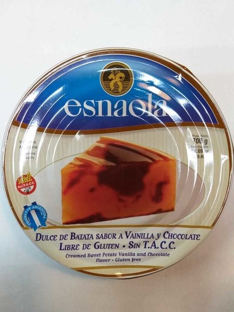 Dulce De Batata Sabor Vainilla Con Chocolate 700Gr Esnaola