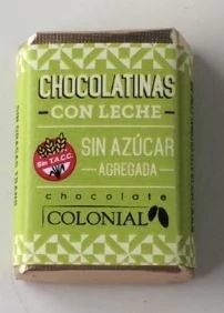 Chocolatinas Con Leche Sin Azucar 5Gr Colonial