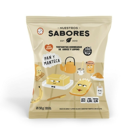 Tostaditas pan y manteca - 50 gr - nuestros sabores