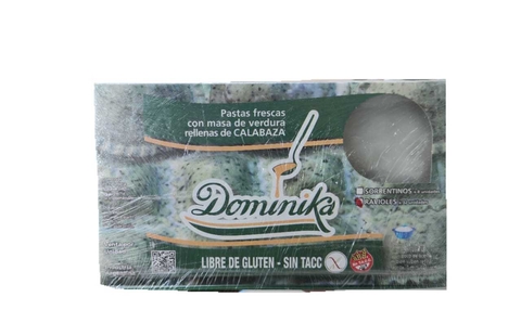 Ravioles Con Masa De Verdura Rellenos Con Calabaza - 32 Unidades - Dominika (congelado)