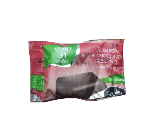 Bombon De Chocolate Relleno Sabor Frutos Rojos - 17 Gr - Benot