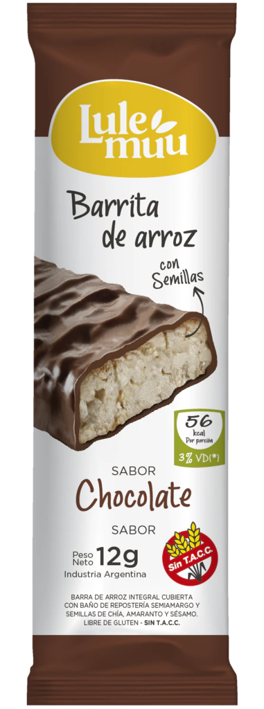 Barra De Arroz Sabor Chocolate - 12 Gr - Lulemuu