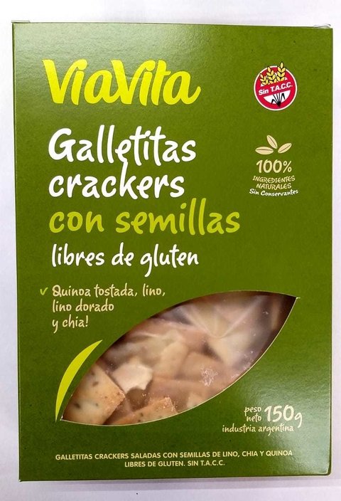 Galletitas Saladas Crackers Con Semillas 150Gr Viavita