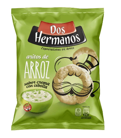 Snacks De Arroz Sabor Cebolla - 80 gr -Dos Hermanos