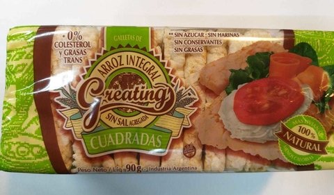 Galletas De Arroz Integral Cuadradas Sin Sal 90Gr Greating