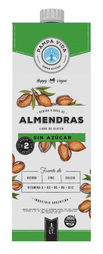Bebida a base de almendras sin azucar - 1 litro - Pampa Vida