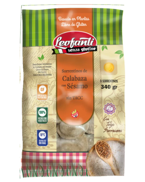 Sorrentinos De Calabaza Y Sesamo Veganos - 340 Gr - Leofanti (congelado)