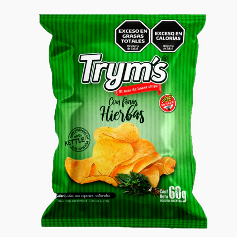 Papas Fritas Sabor Finas Hierbas - 60 Gr - Tryms