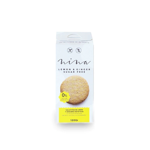Galletitas de limon y jenjibre 0% Azucar agregado - 120gr - Nina