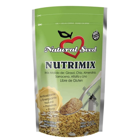 Mix De Semillas Girasol Chia Almendras Sarraceno Alfalfa Y Lino - 250 Gr - NUTRIMIX Natural Seed